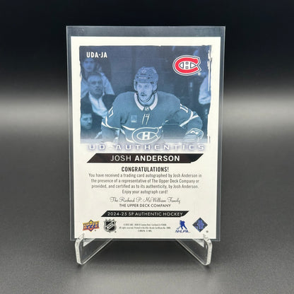 2024-25 Upper Deck SP Authentic JOSH ANDERSON #UDA-JA Auto