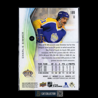 2024-25 UD SP Game Used CHARLIE SIMMER #189 Red