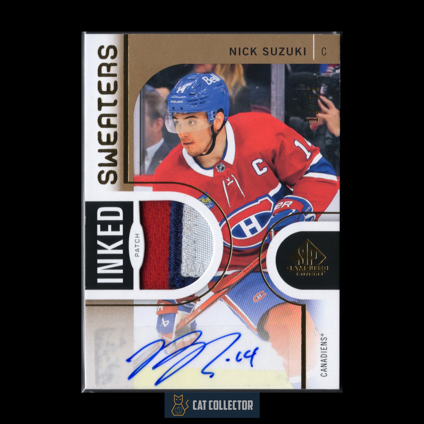 2024-25 UD SP Game Used NICK SUZUKI #IS-NS Inked Sweaters Patch /15