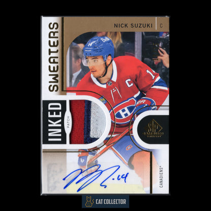2024-25 UD SP Game Used NICK SUZUKI #IS-NS Inked Sweaters Patch /15