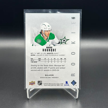 2024-25 Upper Deck SPx MAVRIK BOURQUE #101 Silver Rookie RC
