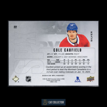 2024-25 Upper Deck SPx COLE CAUFIELD #22 Silver