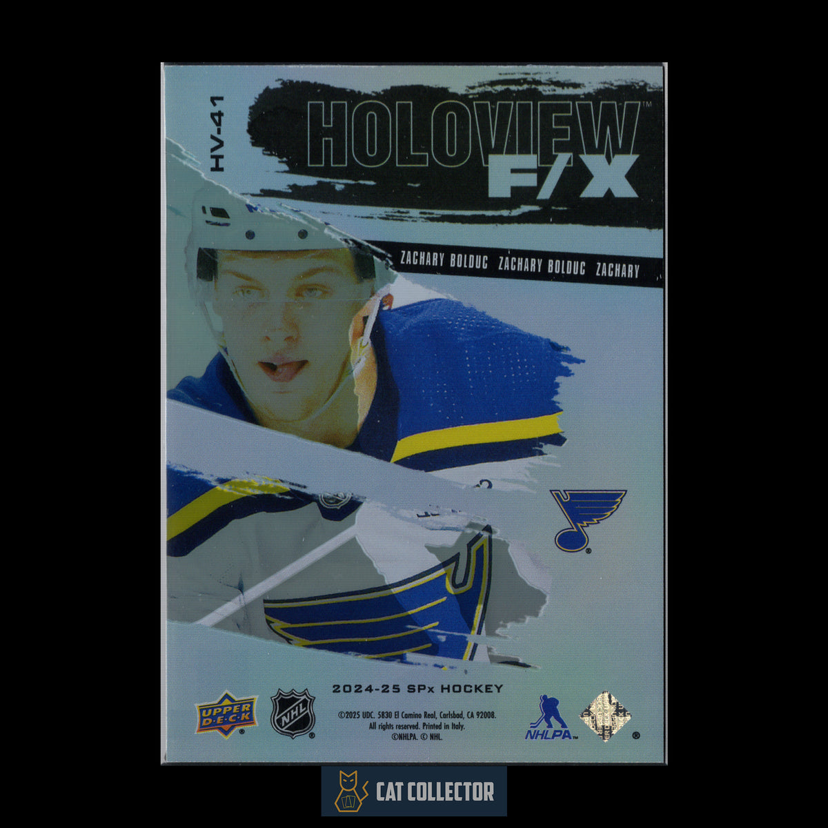 2024-25 UD SPx ZACHARY BOLDUC #HV-41 Holoview F/X Rookie RC