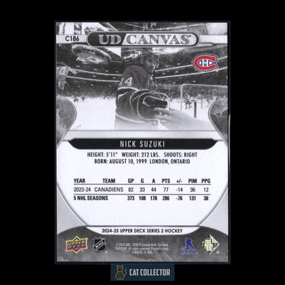 2024-25 Upper Deck Series 2 NICK SUZUKI #C186 UD Canvas Black & White