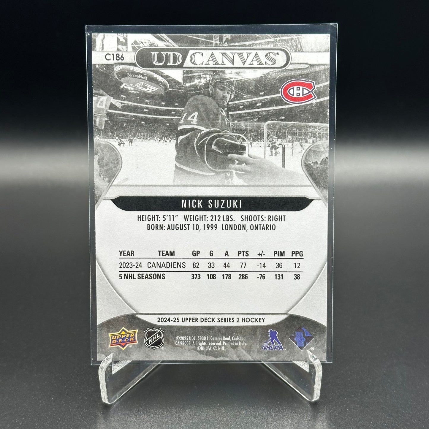 2024-25 Upper Deck Series 2 NICK SUZUKI #C186 UD Canvas Black & White