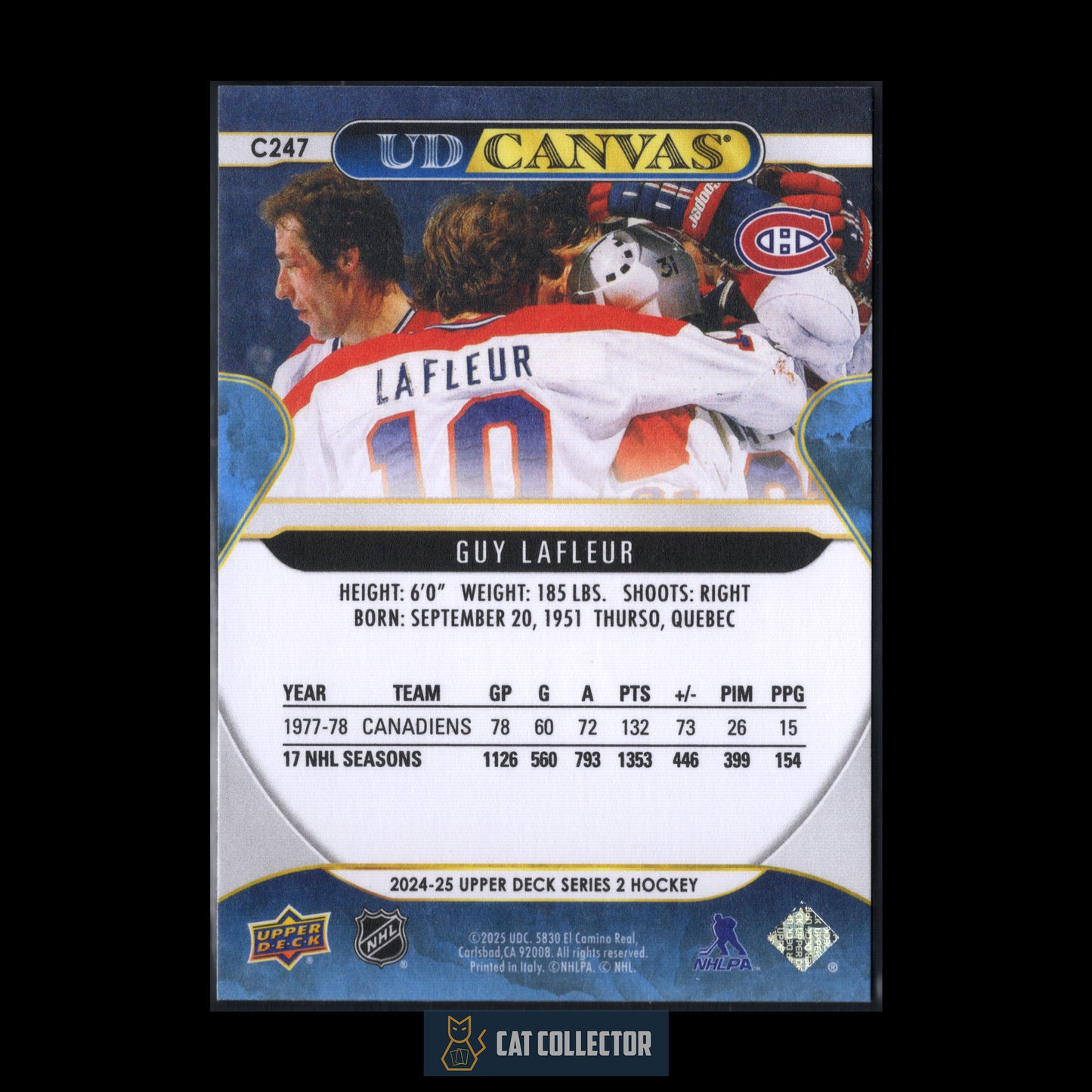 2024-25 Upper Deck Series 2 GUY LAFLEUR #C247 UD Canvas Retired