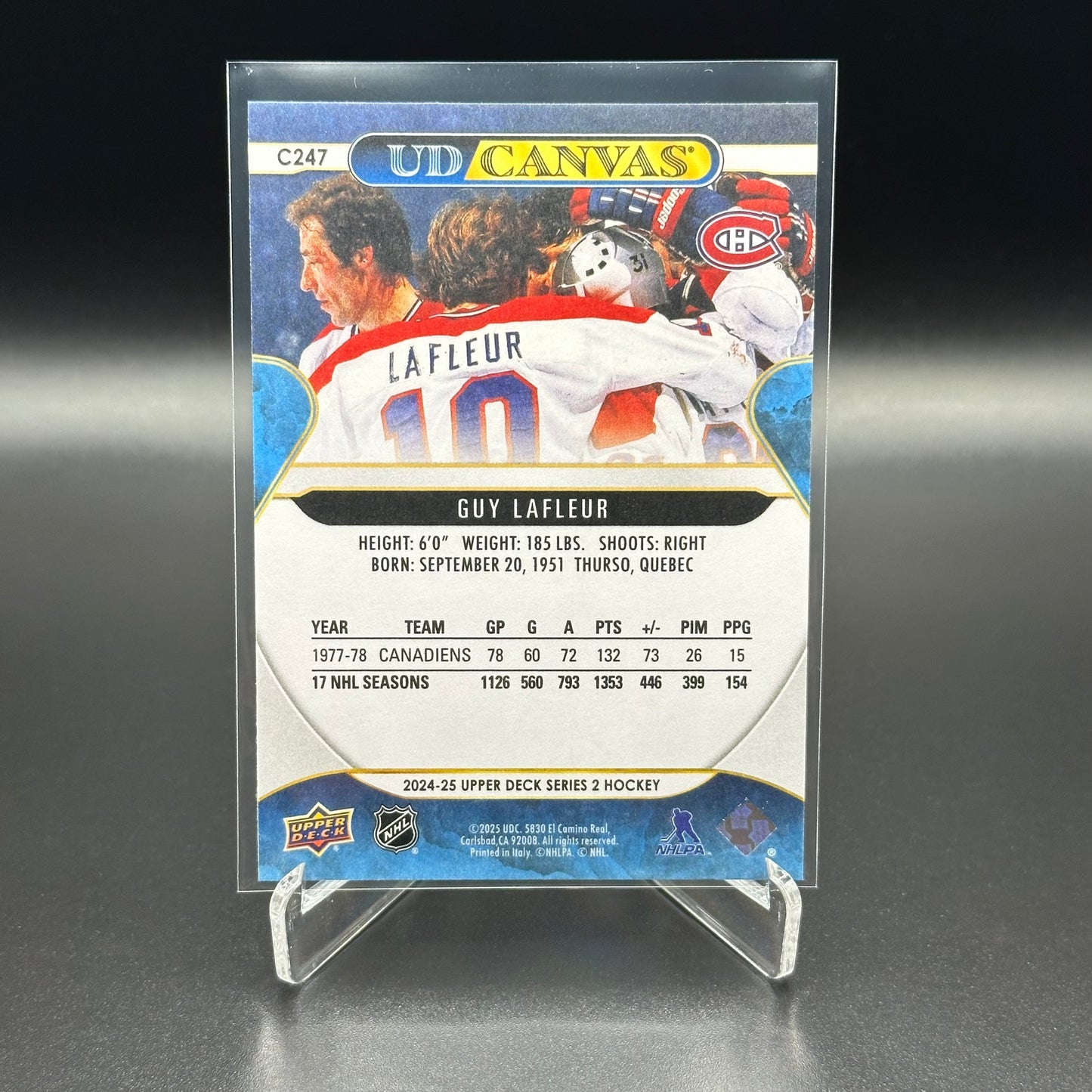 2024-25 Upper Deck Series 2 GUY LAFLEUR #C247 UD Canvas Retired