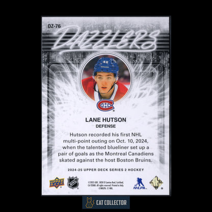 2024-25 UD Series 2 LANE HUTSON #DZ-76 Dazzlers Red RC