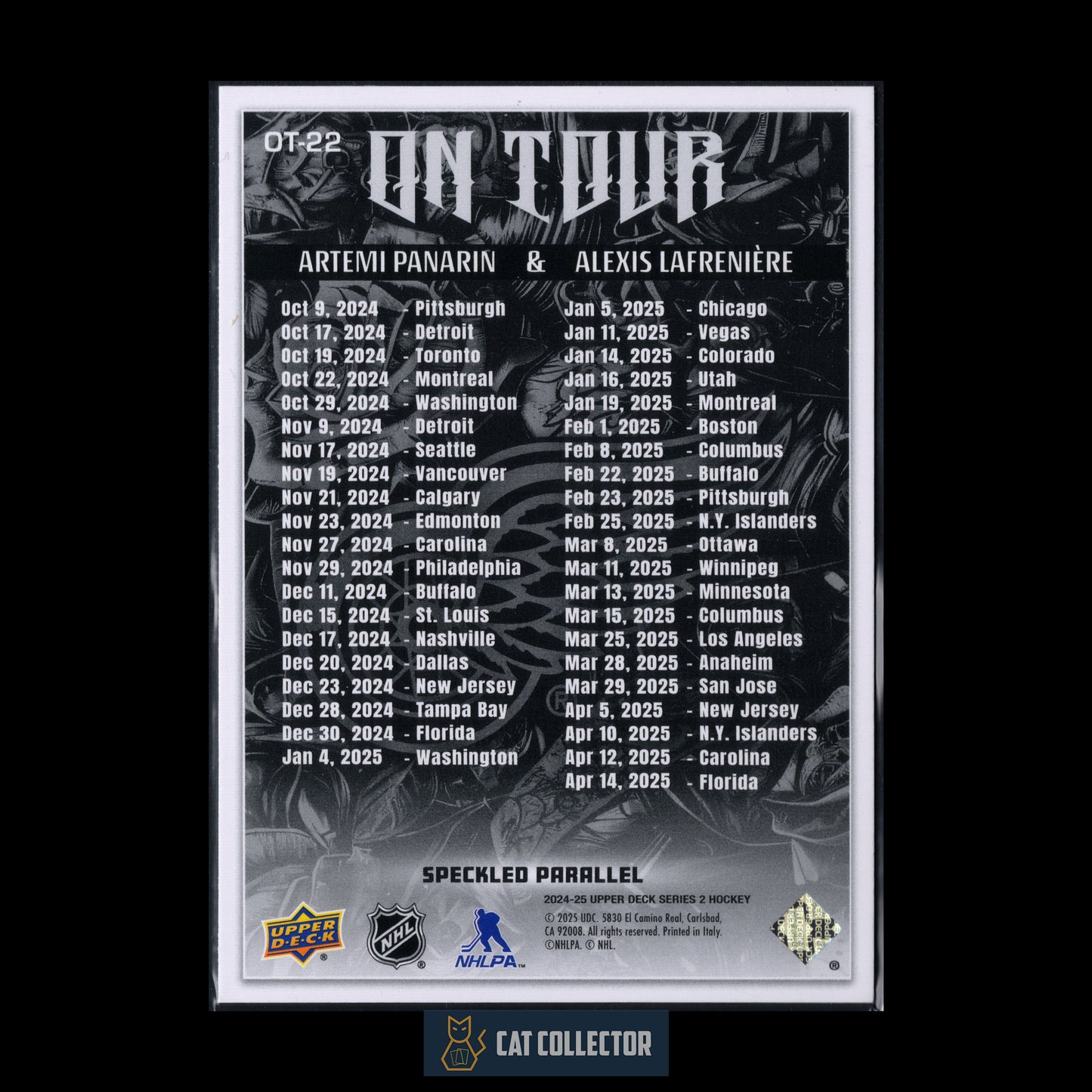 2024-25 UD Series 2 ARTEMI PANARIN / ALEXIS LAFRENIERE #OT-22 On Tour Speckled