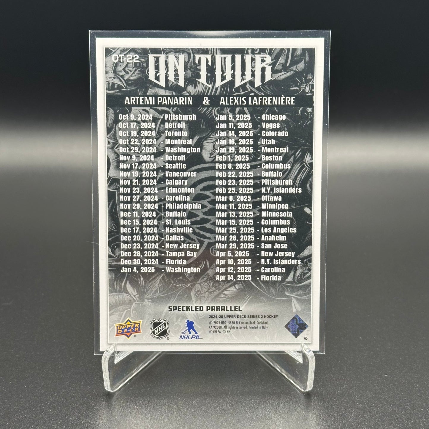 2024-25 UD Series 2 ARTEMI PANARIN / ALEXIS LAFRENIERE #OT-22 On Tour Speckled