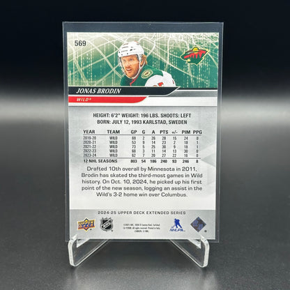 2024-25 Upper Deck Extended series JONAS BRODIN #569 Deluxe /250