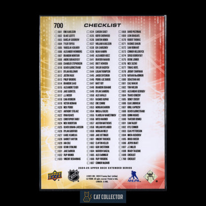 2024-25 UD Extended series CHARLIE MCAVOY / MORITZ SEIDER #700 Checklist High Gloss 10/10