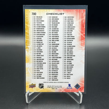 2024-25 UD Extended series CHARLIE MCAVOY / MORITZ SEIDER #700 Checklist High Gloss 10/10