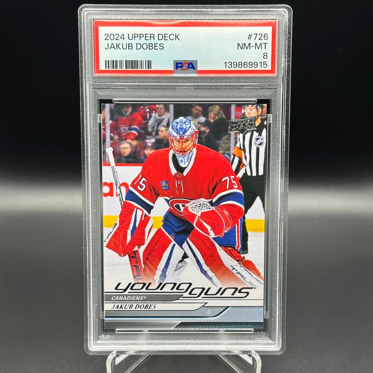 2024-25 UD Extended Series JAKUB DOBES #726 Young Guns RC PSA 8