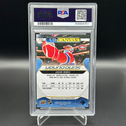 2024-25 Upper Deck Extended series JAKUB DOBES #C361 UD Canvas Young Guns PSA 10
