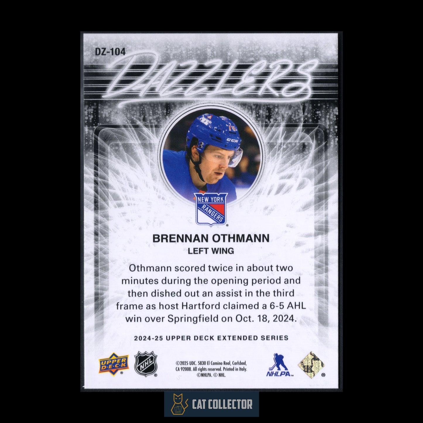 2024-25 Upper Deck Extended series BRENNAN OTHMANN #DZ-104 Dazzlers Blue