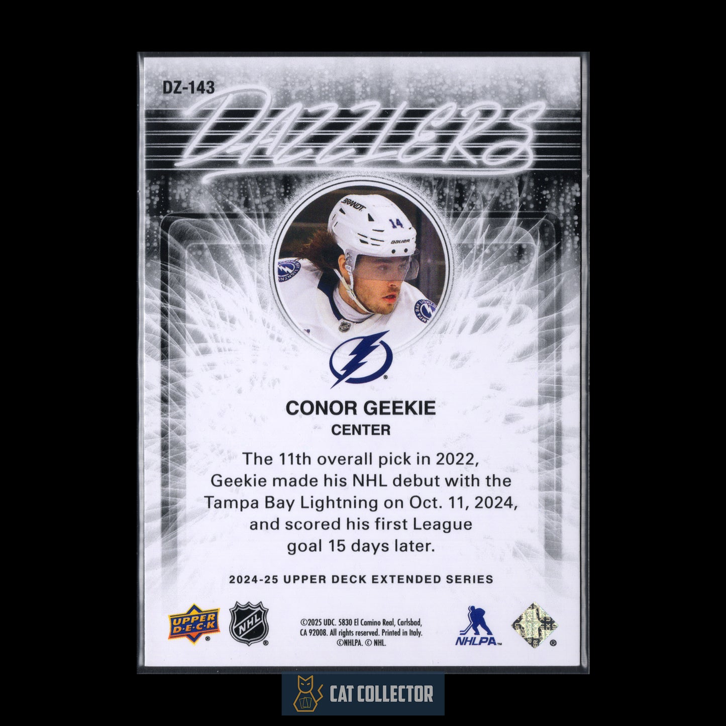 2024-25 Upper Deck Extended series CONOR GEEKIE #DZ-143 Dazzlers Blue