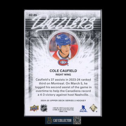 2024-25 Upper Deck Series 2 COLE CAUFIELD #DZ-85 Dazzlers Orange