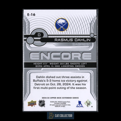 2024-25 Upper Deck Extended series RASMUS DAHLEN #E-16 Encore