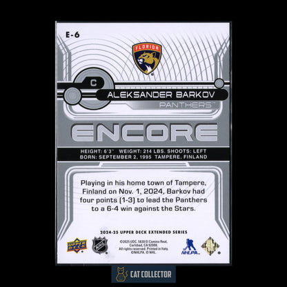 2024-25 UD Extended series ALEKSANDER BARKOV #E-6 Encore