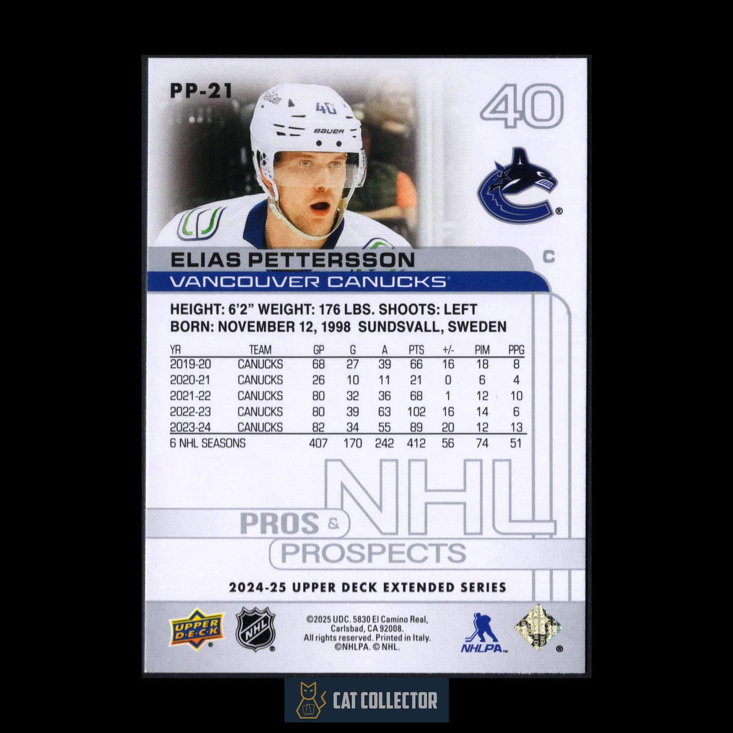 2024-25 Upper Deck Extended series ELIAS PETTERSON #PP-21 Pros & Prospects