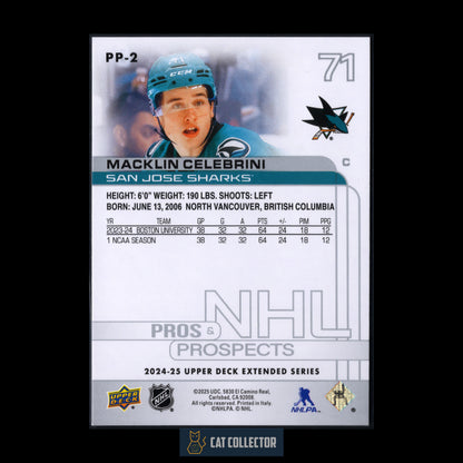2024-25 Upper Deck Extended series MACKLIN CELEBRINI #PP-2 Pros & Prospects RC