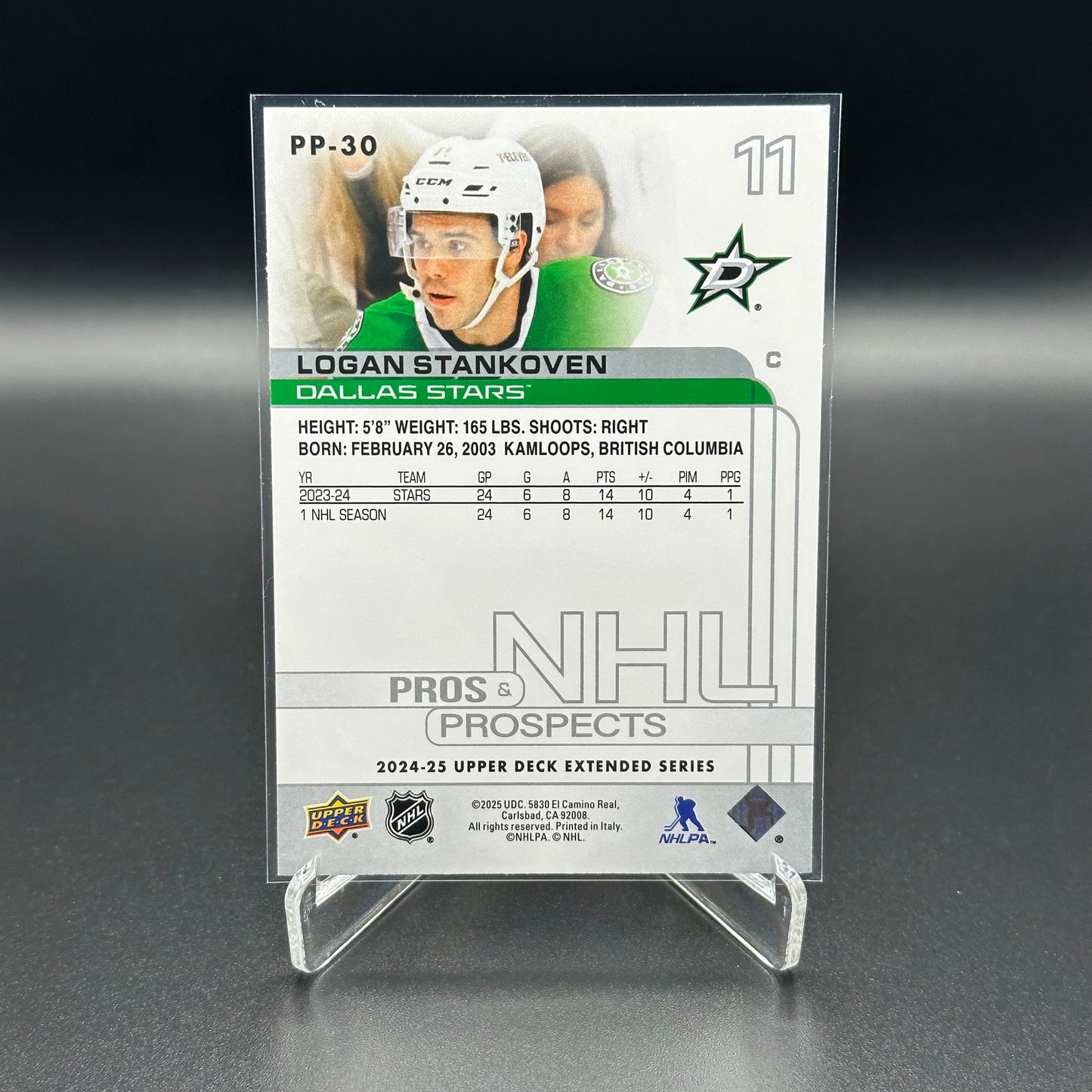 2024-25 Upper Deck Extended series LOGAN STANKOVEN #PP-30 Pros & Prospects RC