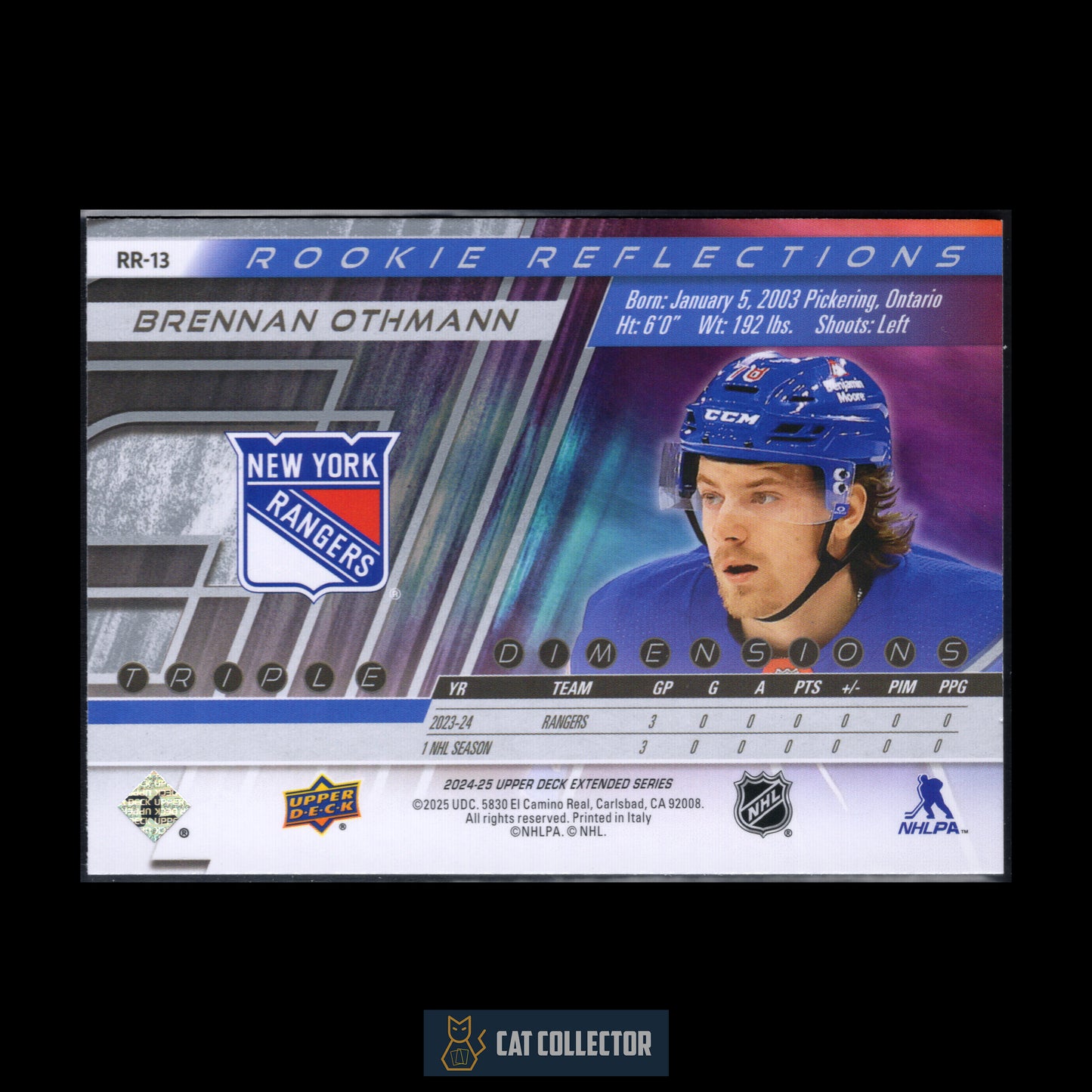 2024-25 Upper Deck Extended series BRENDAN OTHMANN #RR-13 Rookie Reflections RC