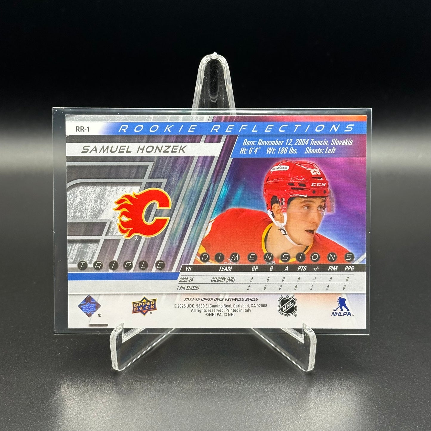 2024-25 Upper Deck Extended series SAMUEL HONZEK #RR-1 Rookie Reflections RC