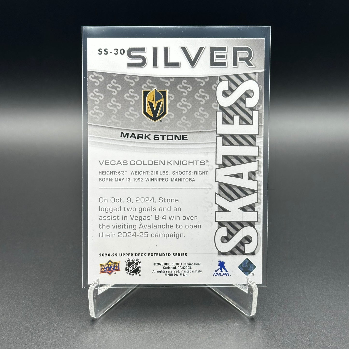 2024-25 UD Extended series MARK STONE #SS-30 Silver Skates
