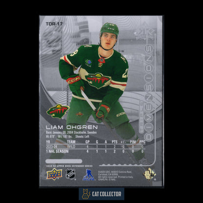 2024-25 Upper Deck Extended series LIAM OHGREN #TDR-17 Triple Dimensions Reflections RC