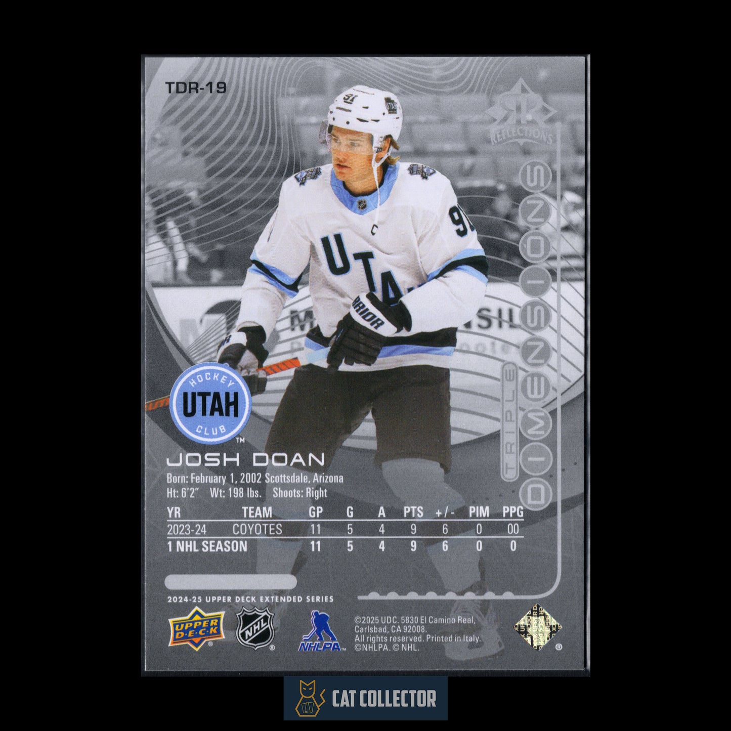 2024-25 UD Extended series JOSH DOAN #TDR-19 Triple Dimensions Reflections RC