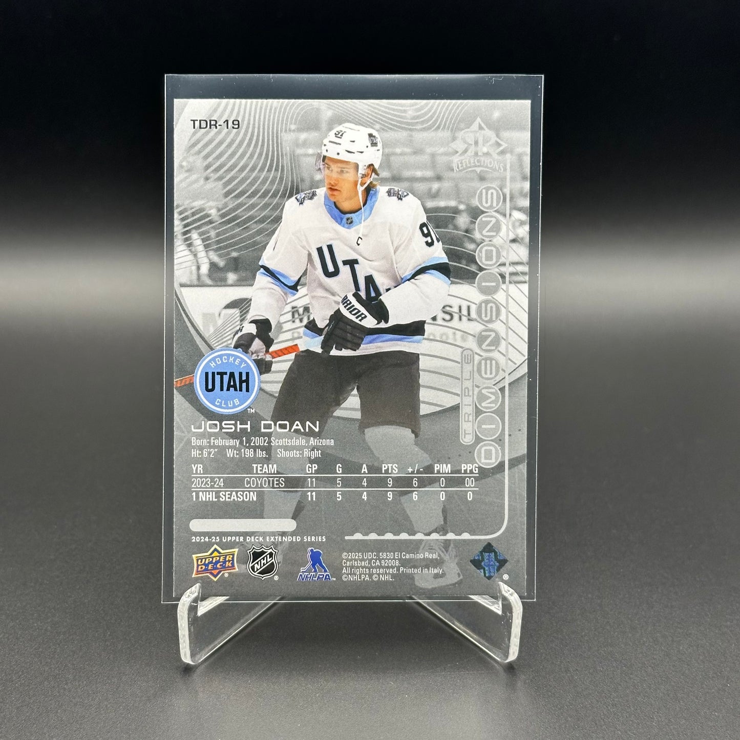 2024-25 UD Extended series JOSH DOAN #TDR-19 Triple Dimensions Reflections RC