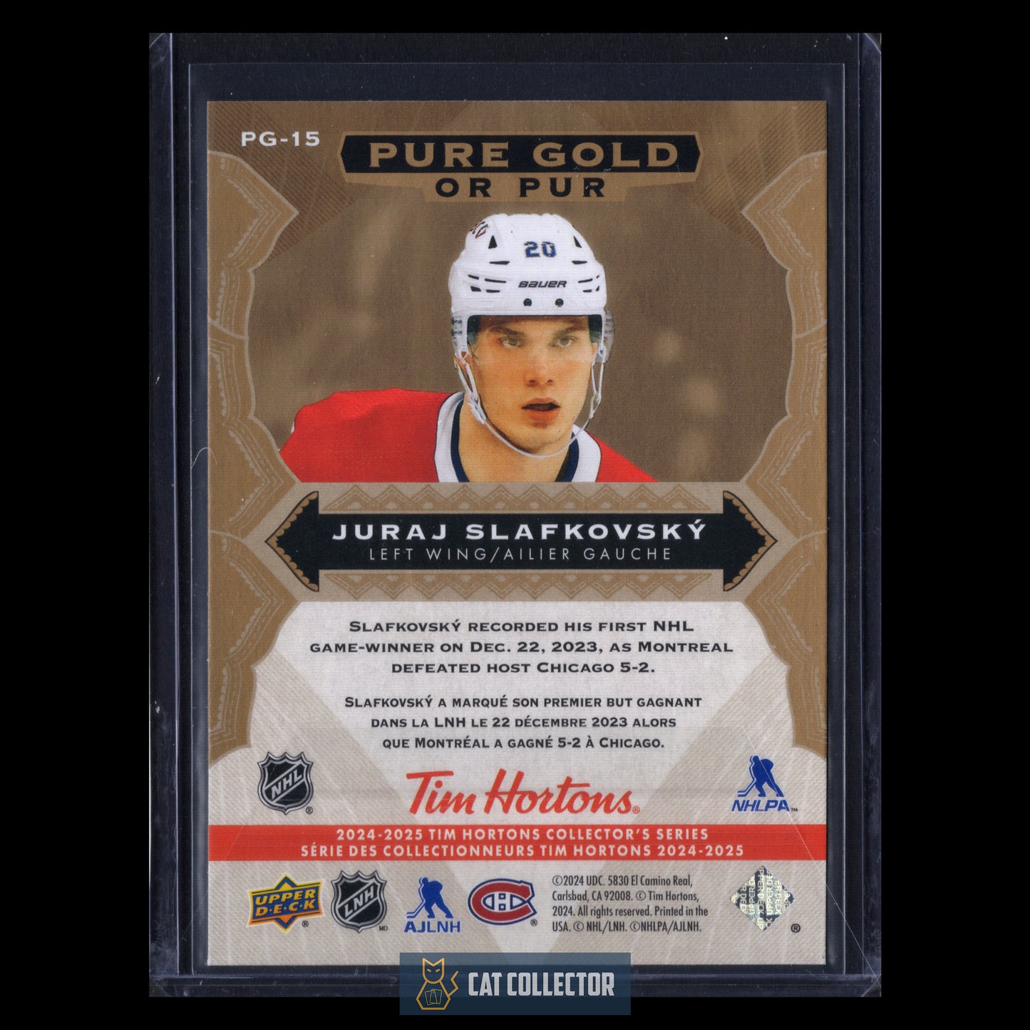 2024-25 Upper Deck Tim Hortons JURAJ SLAFKOVSKY #PG-15