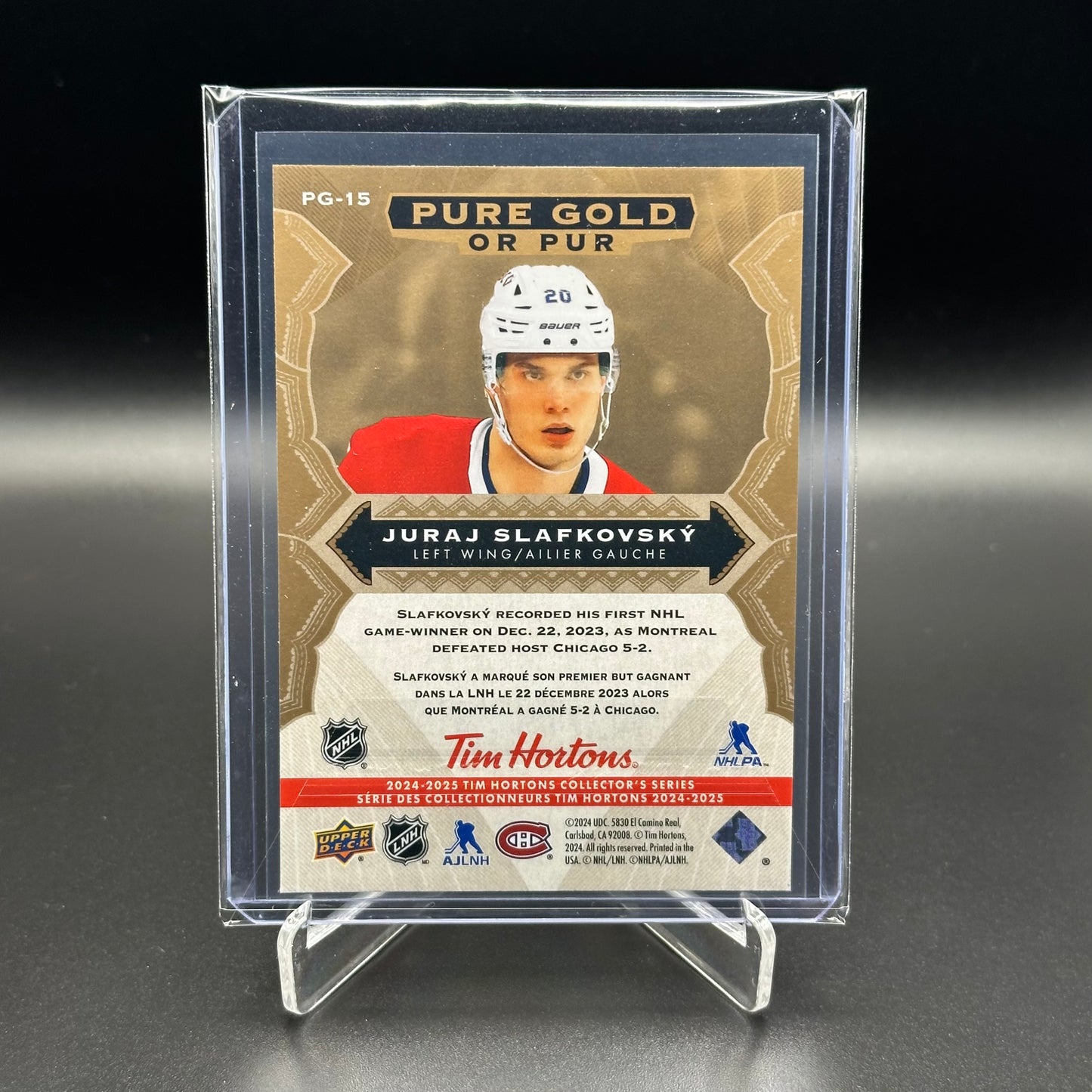 2024-25 Upper Deck Tim Hortons JURAJ SLAFKOVSKY #PG-15