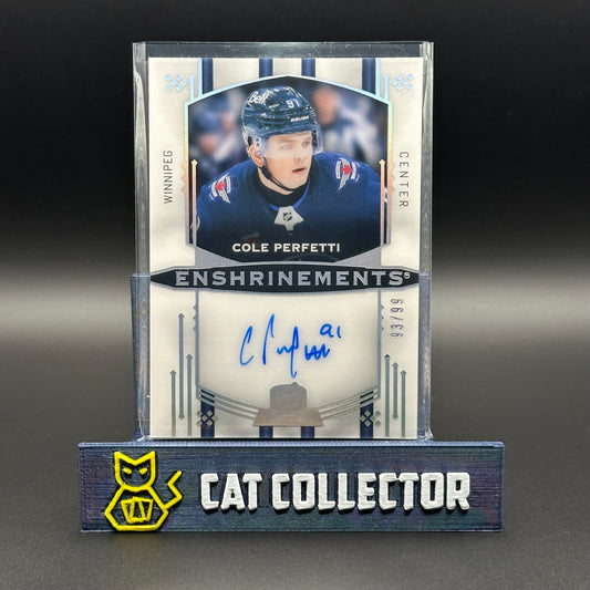 2024-25 UD The Cup COLE PERFETTI #E-CO Enshrinements /99 Auto