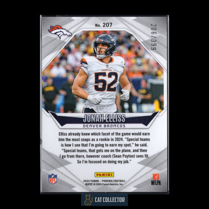 2024 Panini Phoenix JONAH ELLISS #207 Rookie Teal Helmet RC /399