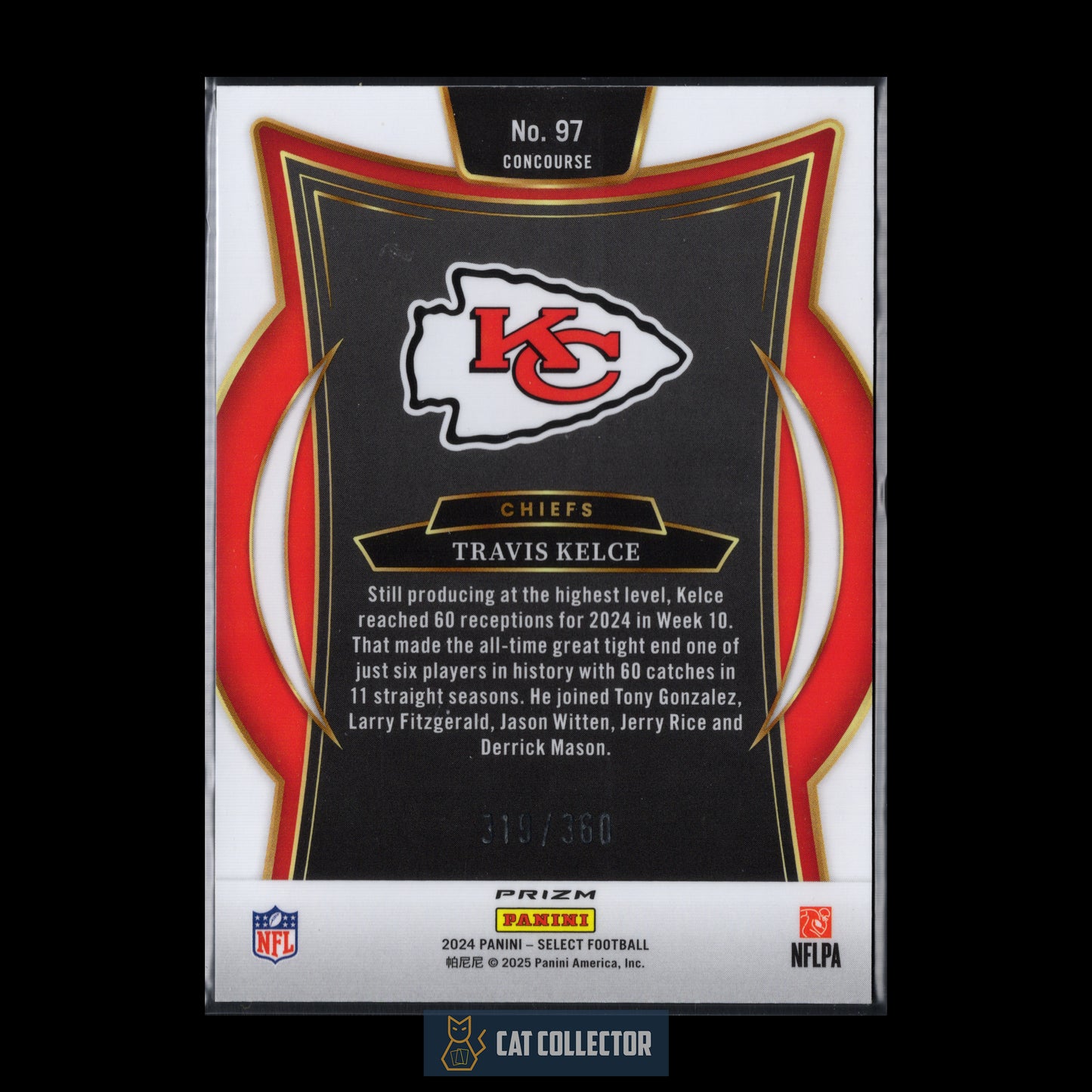 2024 Panini Select TRAVIS KELCE #97 Purple Shock Prizm /360