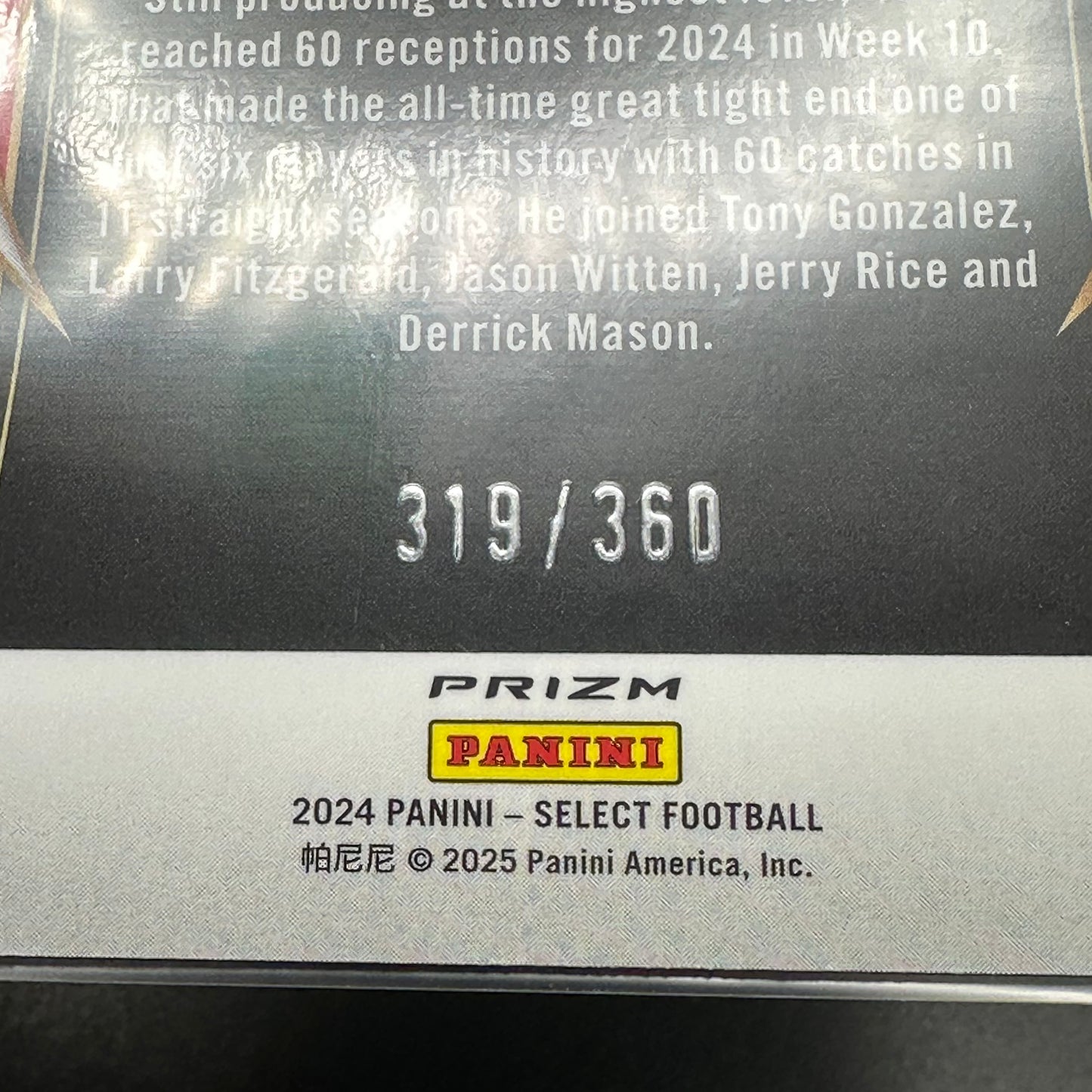 2024 Panini Select TRAVIS KELCE #97 Purple Shock Prizm /360