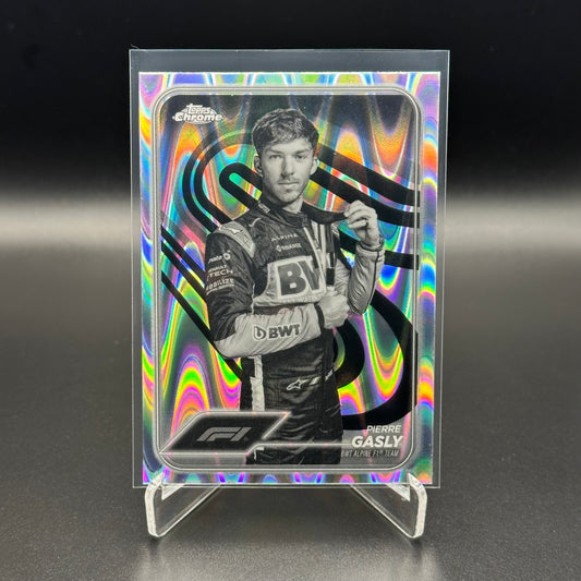 2024 Topps Chrome Formula 1 PIERRE GASLY #10 Black and White RayWave Refractor