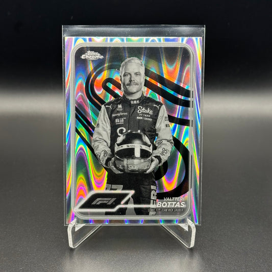 2024 Topps Chrome Formula 1 VALTTERI BOTTAS #13 Black and White RayWave Refractor
