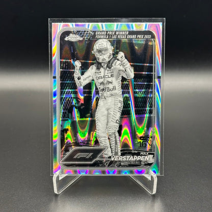 2024 Topps Chrome Formula 1 MAX VERSTAPPEN #145 Black and White RayWave Refractor