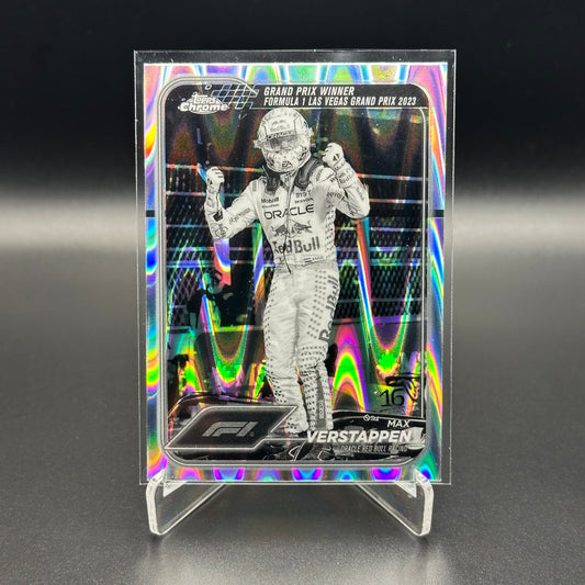 2024 Topps Chrome Formula 1 MAX VERSTAPPEN #145 Black and White RayWave Refractor