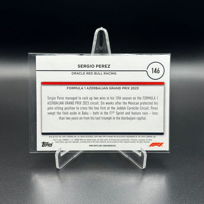 2024 Topps Chrome Formula 1 SERGIO PEREZ #146 Black and White RayWave Refractor