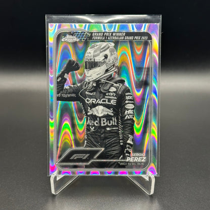 2024 Topps Chrome Formula 1 SERGIO PEREZ #146 Black and White RayWave Refractor