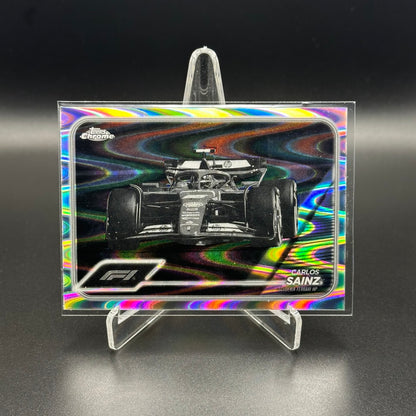 2024 Topps Chrome Formula 1 CARLOS SAINZ #76 Black and White RayWave Refractor