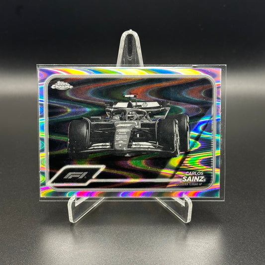 2024 Topps Chrome Formula 1 CARLOS SAINZ #76 Black and White RayWave Refractor
