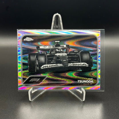 2024 Topps Chrome Formula 1 YUKI TSUNODA #89 Black and White RayWave Refractor
