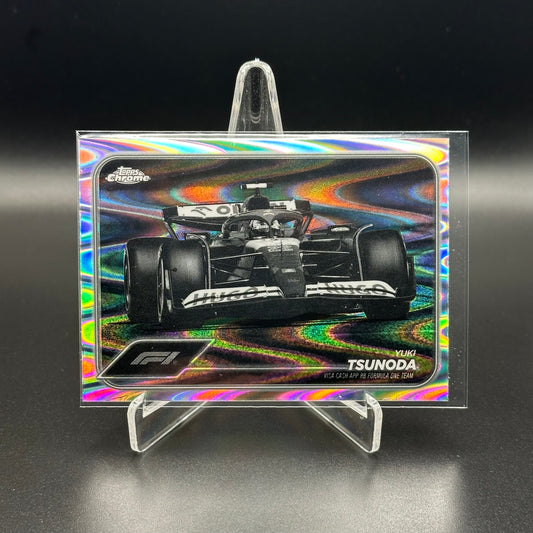 2024 Topps Chrome Formula 1 YUKI TSUNODA #89 Black and White RayWave Refractor