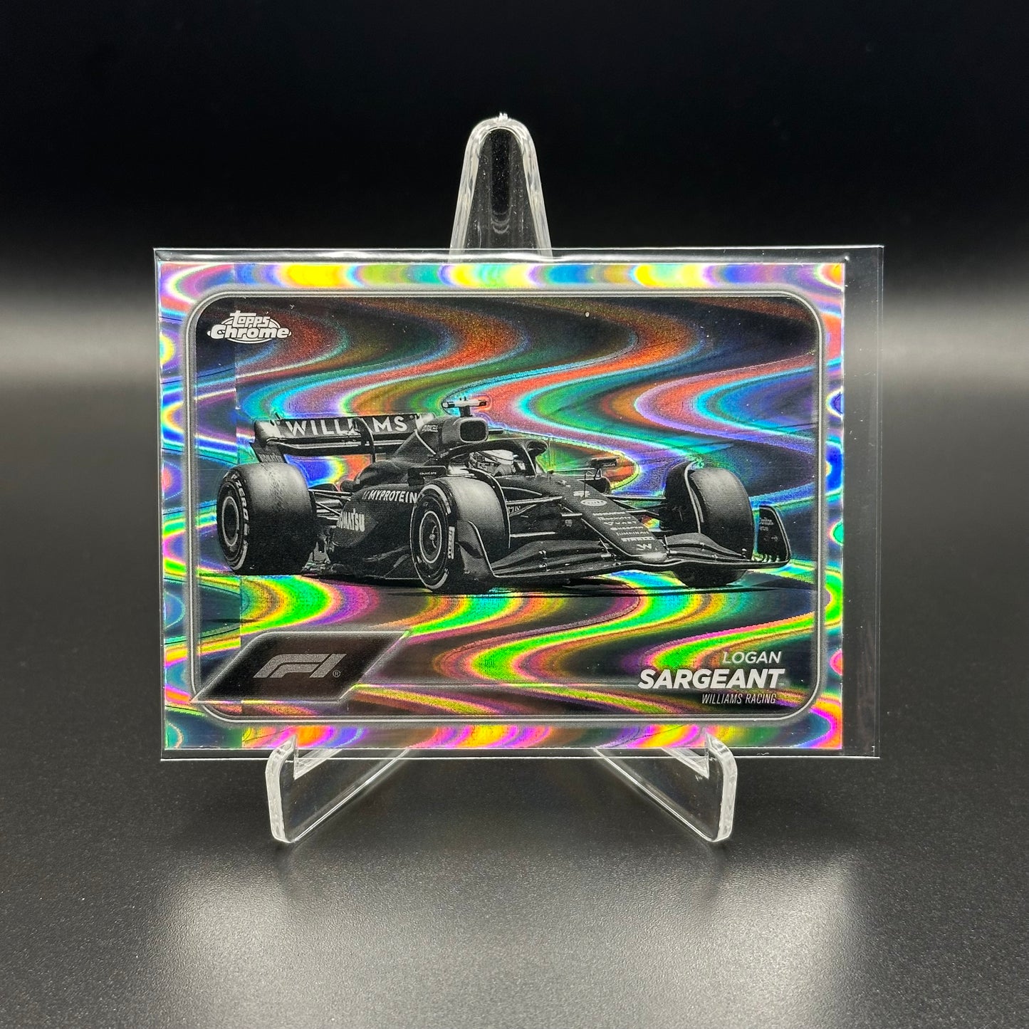 2024 Topps Chrome Formula 1 LOGAN SARGEANT #92 Black and White RayWave Refractor